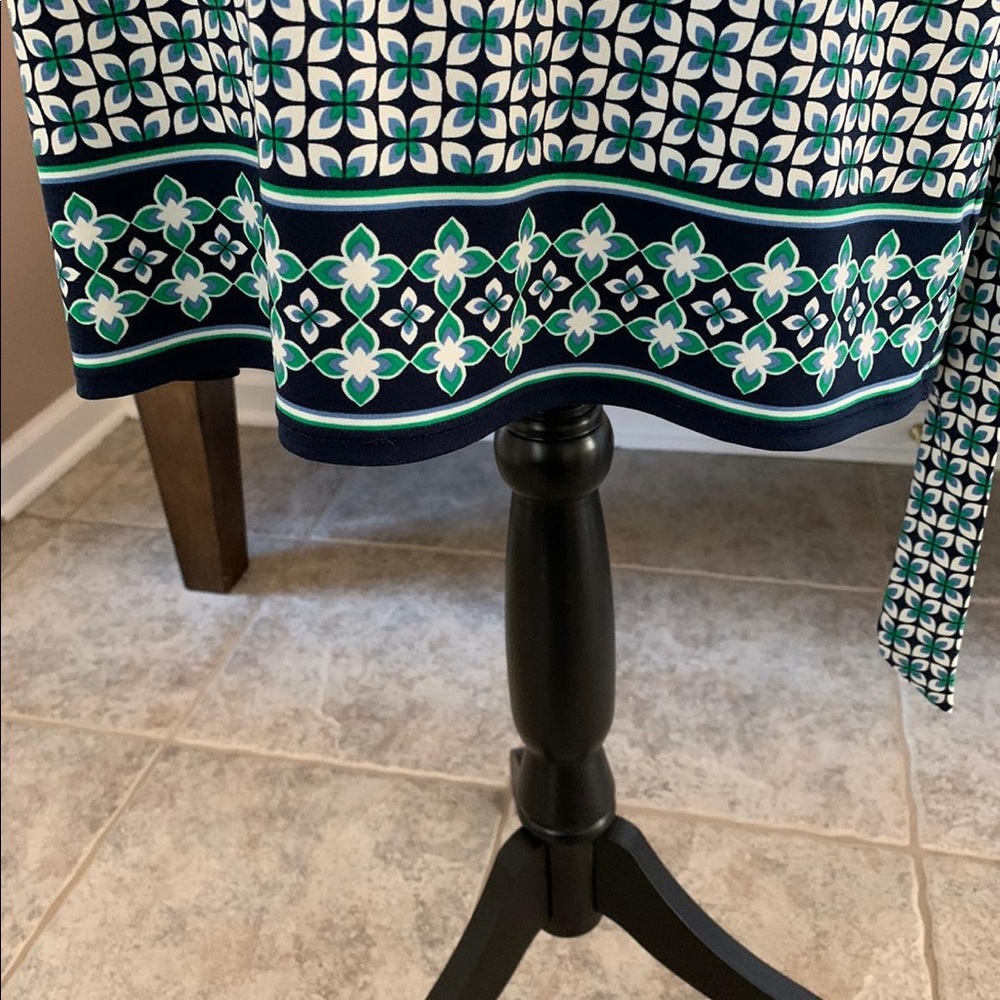 Max Studio Wrap Dress Womens XS Green White Blue - Picture 6 of 8